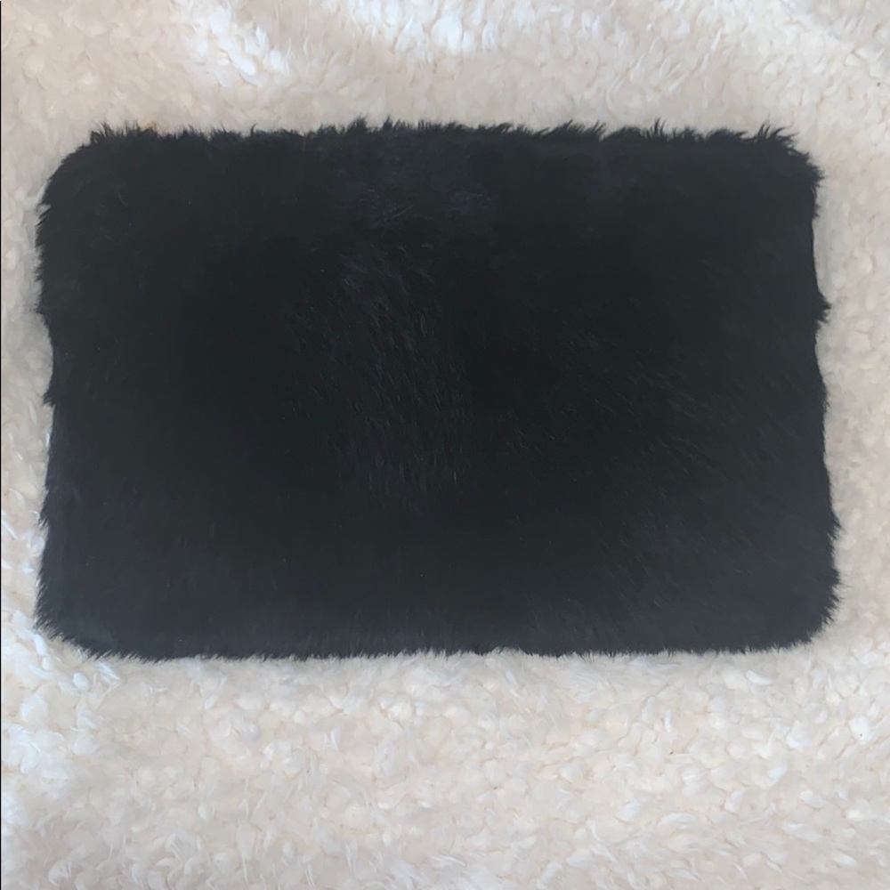 Black fur clutch